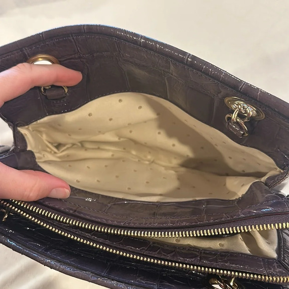kate spade Knightsbridge Croc Embossed Darcy Shoulder Handbag bag purse EUC - Picture 4 of 8